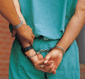 prisoner handcuffed